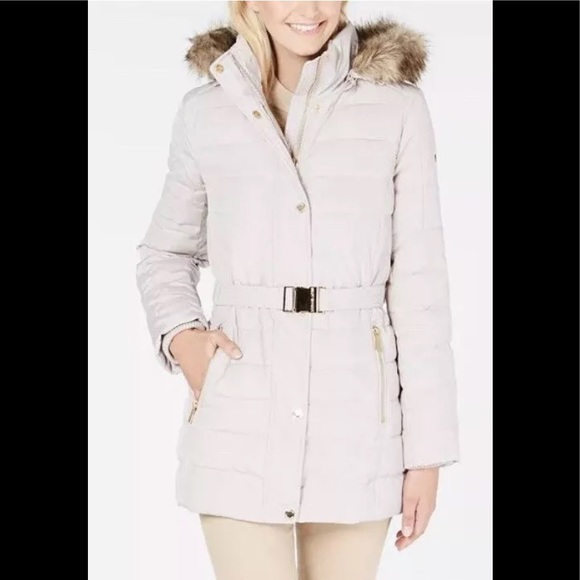 michael kors belted down coat